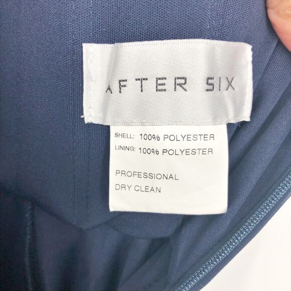 AFTER SIX 1560 Off-the-Shoulder Long Dress 2R Midnight Blue Gown Formal NWOT - Picture 12 of 13